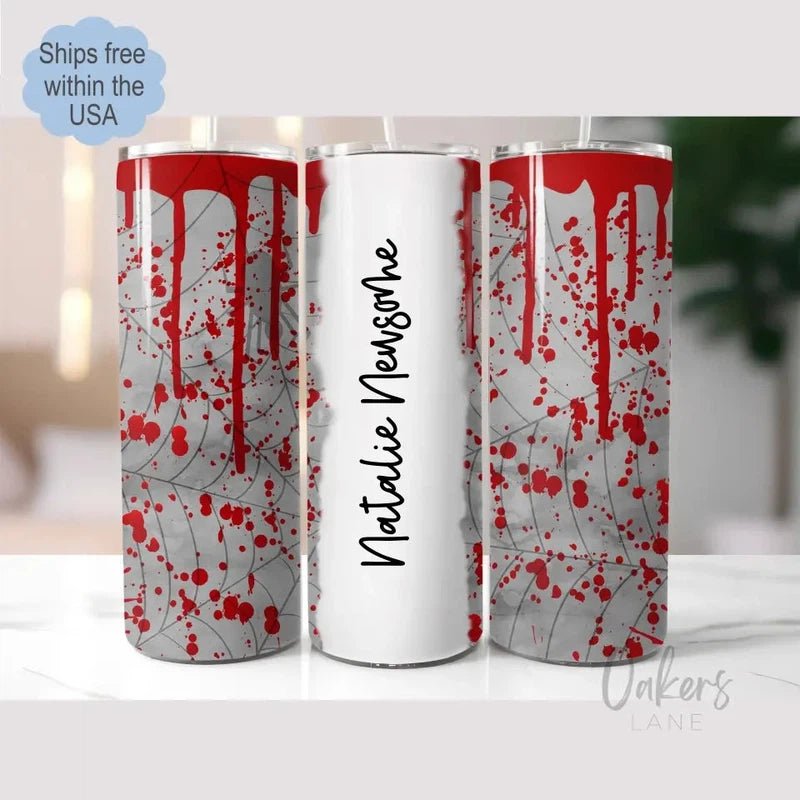 Halloween Blood Drops Personalized Tumbler - Oakers Lane