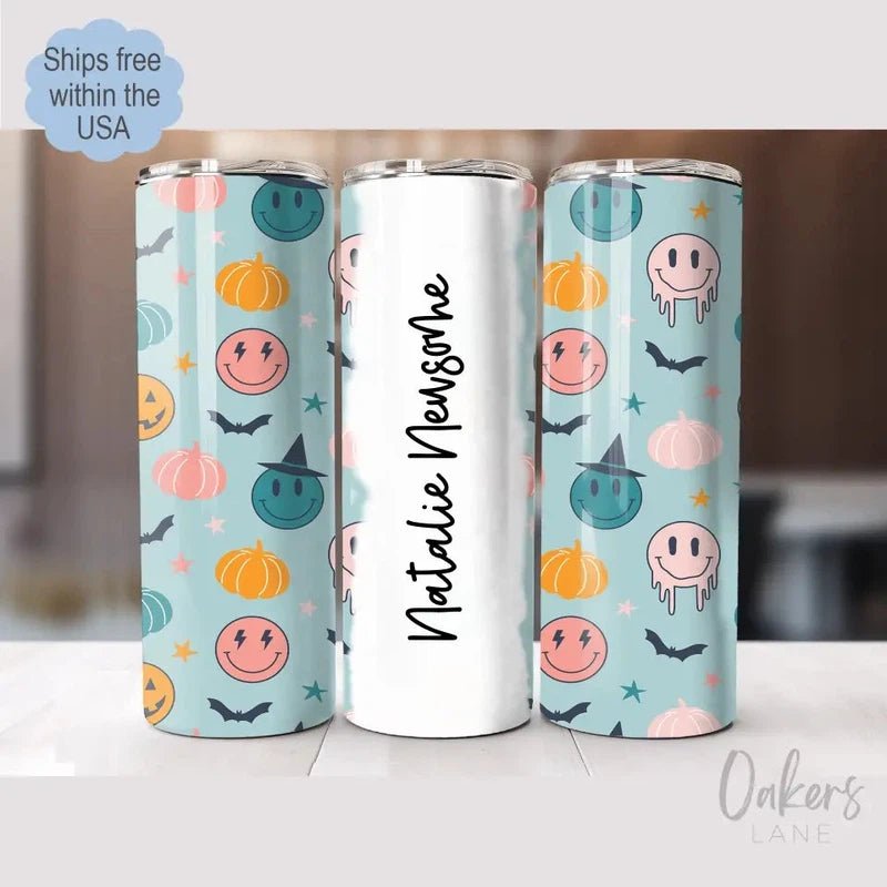 Halloween Smiley Face Personalized Tumbler - Oakers Lane