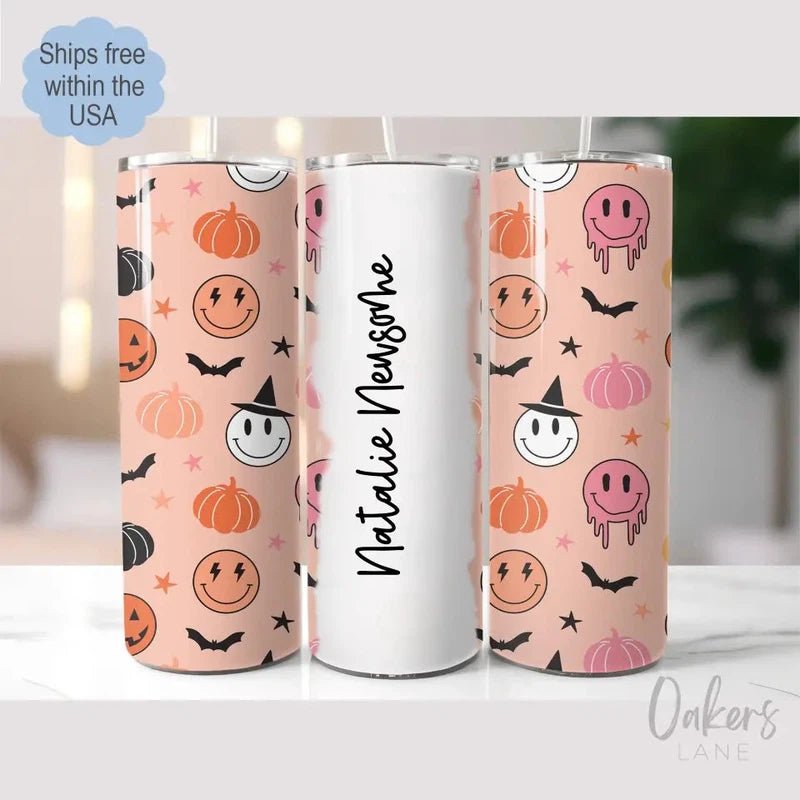 Halloween Smiley Face Personalized Tumbler - Oakers Lane