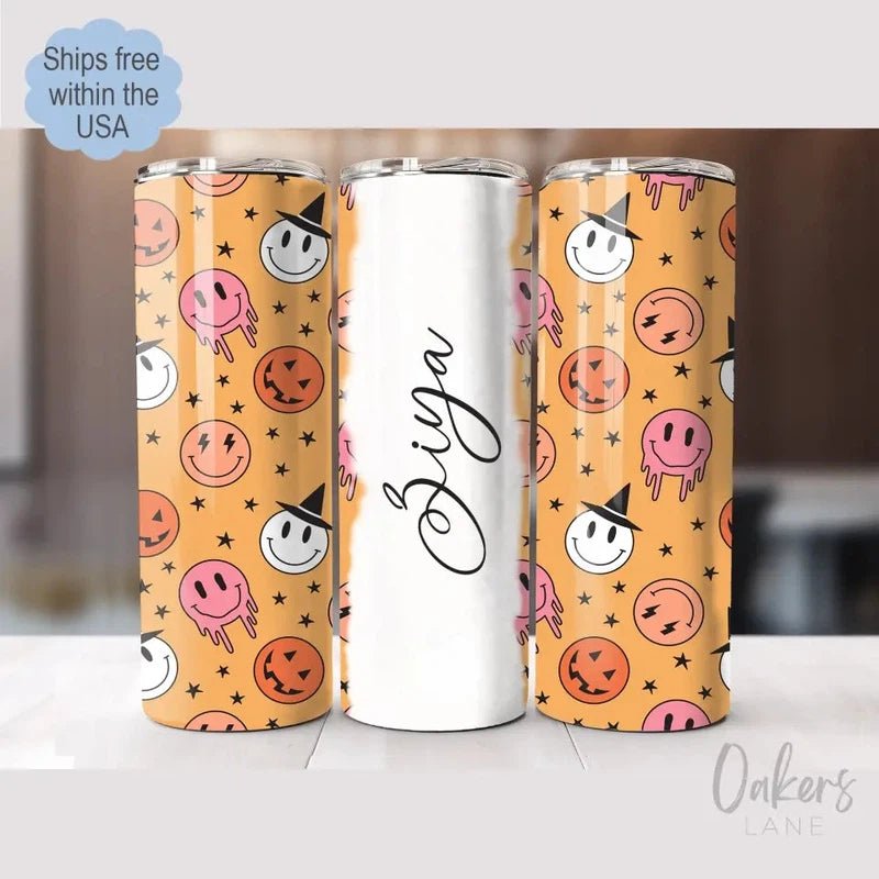 Halloween Smiley Face Personalized Tumbler - Oakers Lane