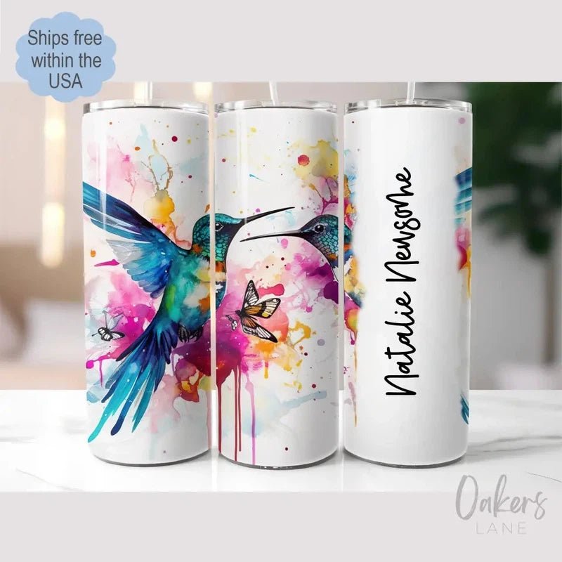 Hummingbird Personalized Skinny Tumbler - Oakers Lane