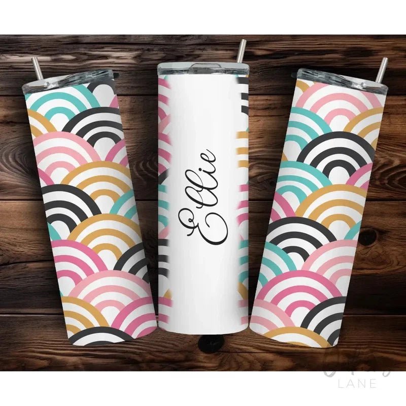 Rainbow Swirls Personalized Tumbler - Oakers Lane