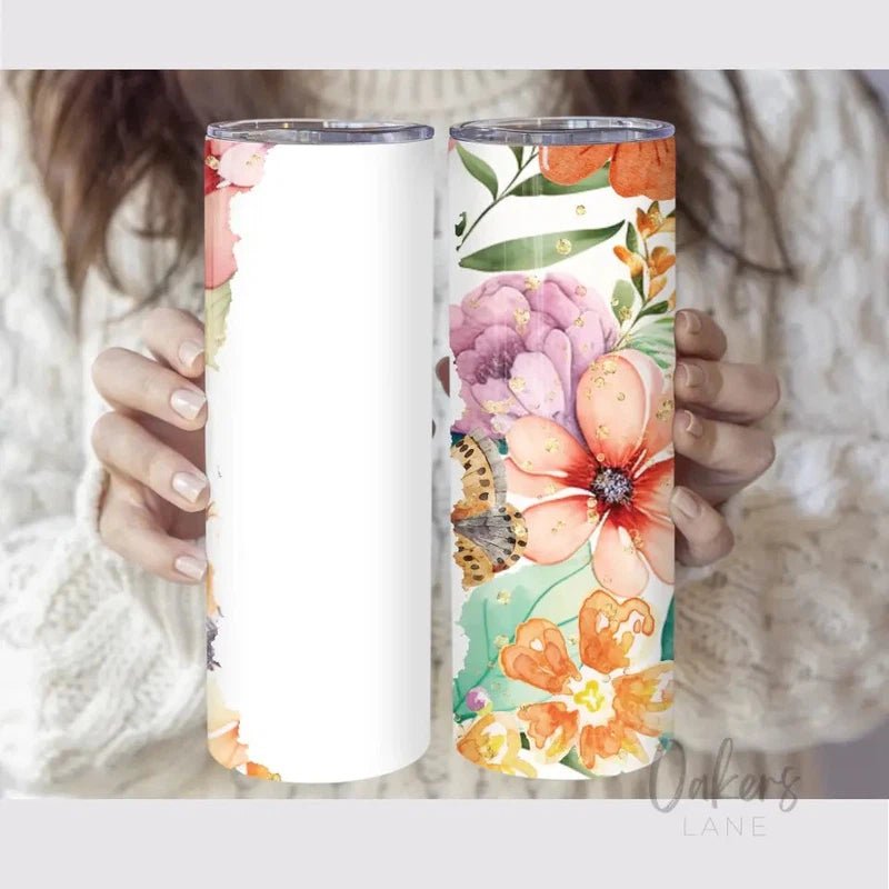 Spring Floral Personalized Tumbler - Oakers Lane