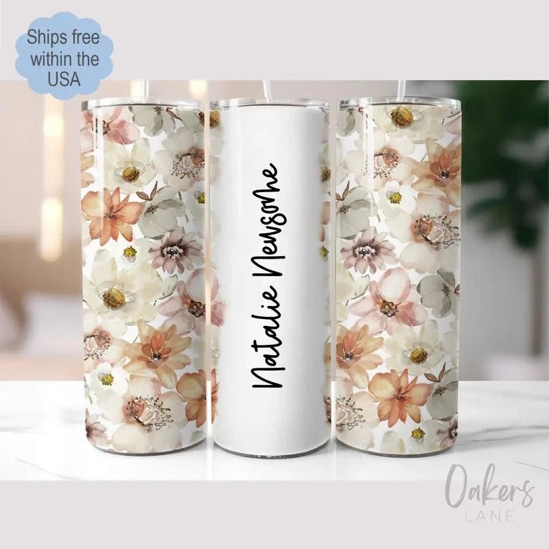 Wild Flowers Personalized Tumbler - Oakers Lane